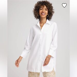 Chico's Classic No Iron Tunic Button Down Tunic